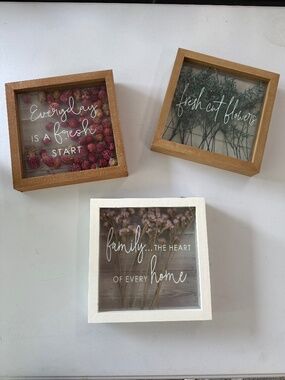 Shadow box flower wall decor
